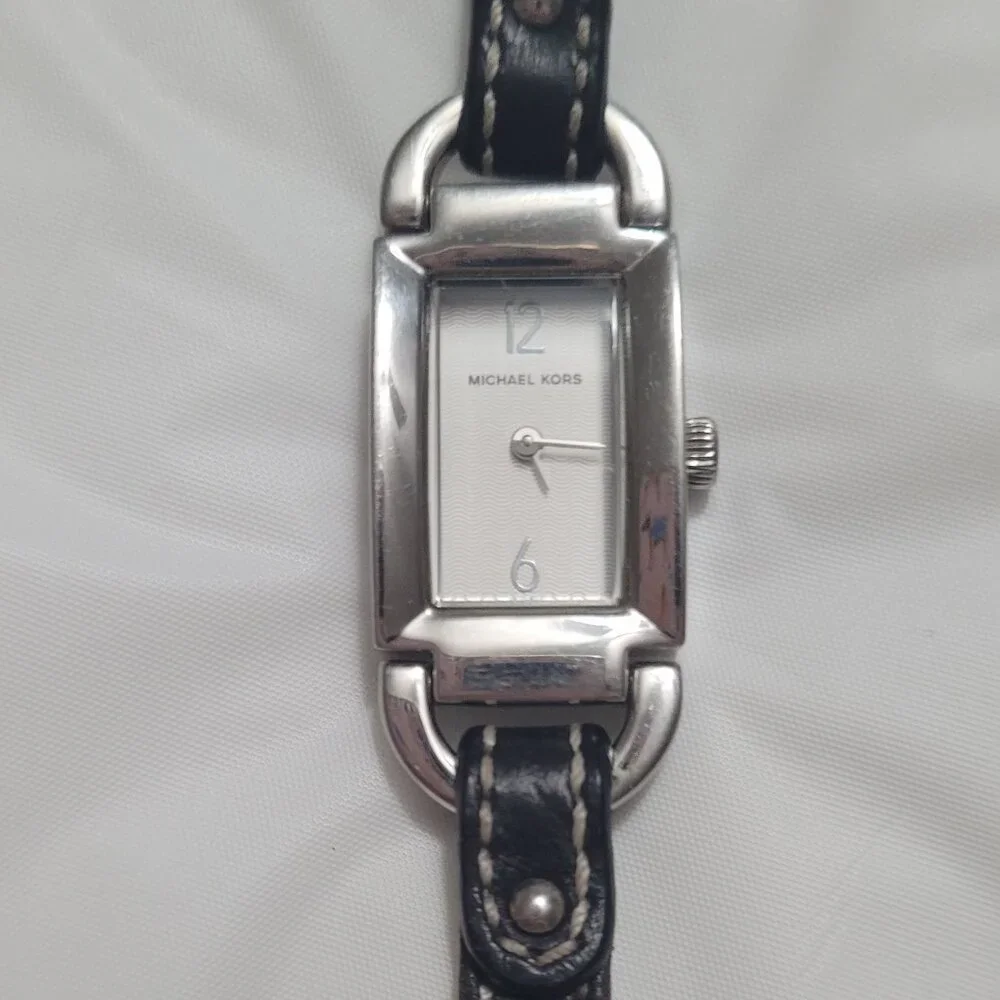 Silver Watch Michael Kors Black Band Ladies Vintage